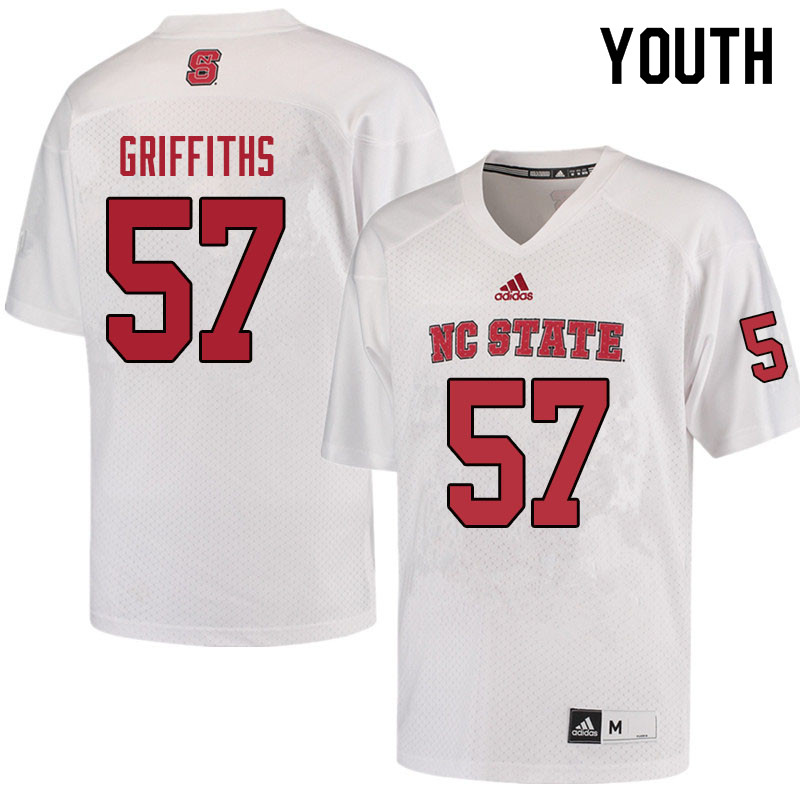 Youth #57 Tyler Griffiths NC State Wolfpack College Football Jerseys Sale-Red - Click Image to Close